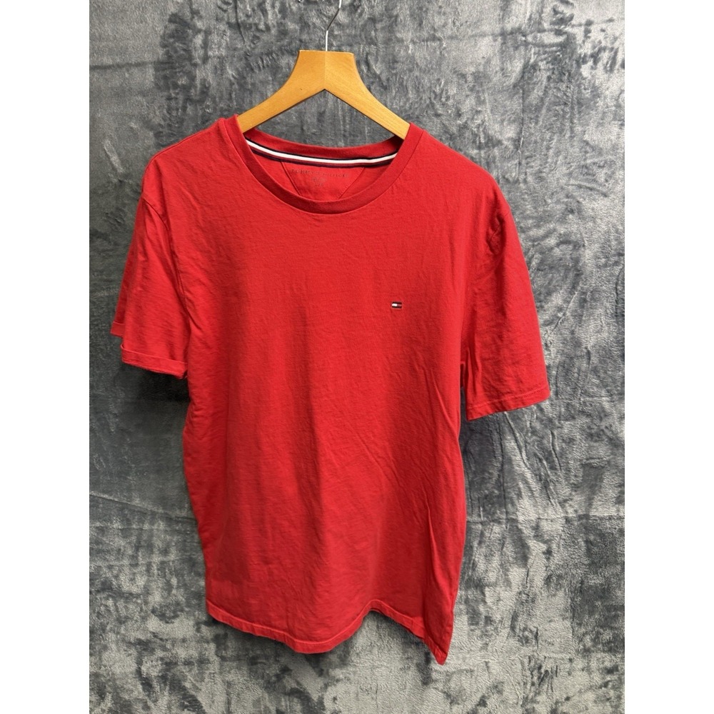 Tommy Hilfiger Men's Red T-shirt With Logo 179 Large